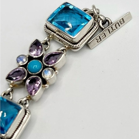 🌟Nicky Butler 925 Sterling Silver Blue Quartz Moonstone Turquoise Toggle… - Picture 10 of 16